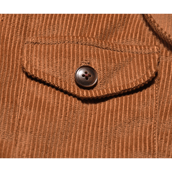 Mens Retro Corduroy Vest Multi Pockets Sleeveless Coat Tops - MRSLM