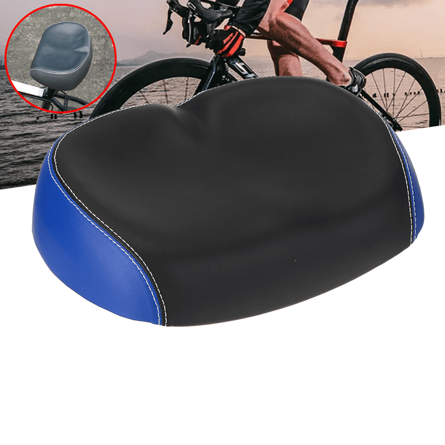 PU Leather Bike Saddle Comfort Wide Breathable Bicycle Seats Sporty Soft Bike Cushion Outdoor Cycling - MRSLM