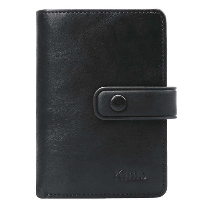 12 Card Slots Women Genuine Leather Minimalist Elegant Short Wallet Card Holder Purse - MRSLM