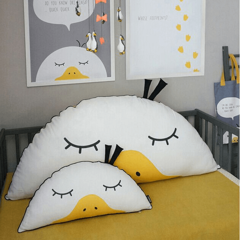 58Cm Cute Semicircle Duck Throw Pillow Cotton Cloth Sofa Car Bed Cushion Home Decoration - MRSLM