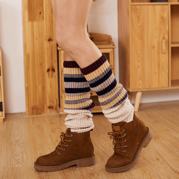 Women'S Compression Socks Vintage Color Striped Fashion Sock - MRSLM