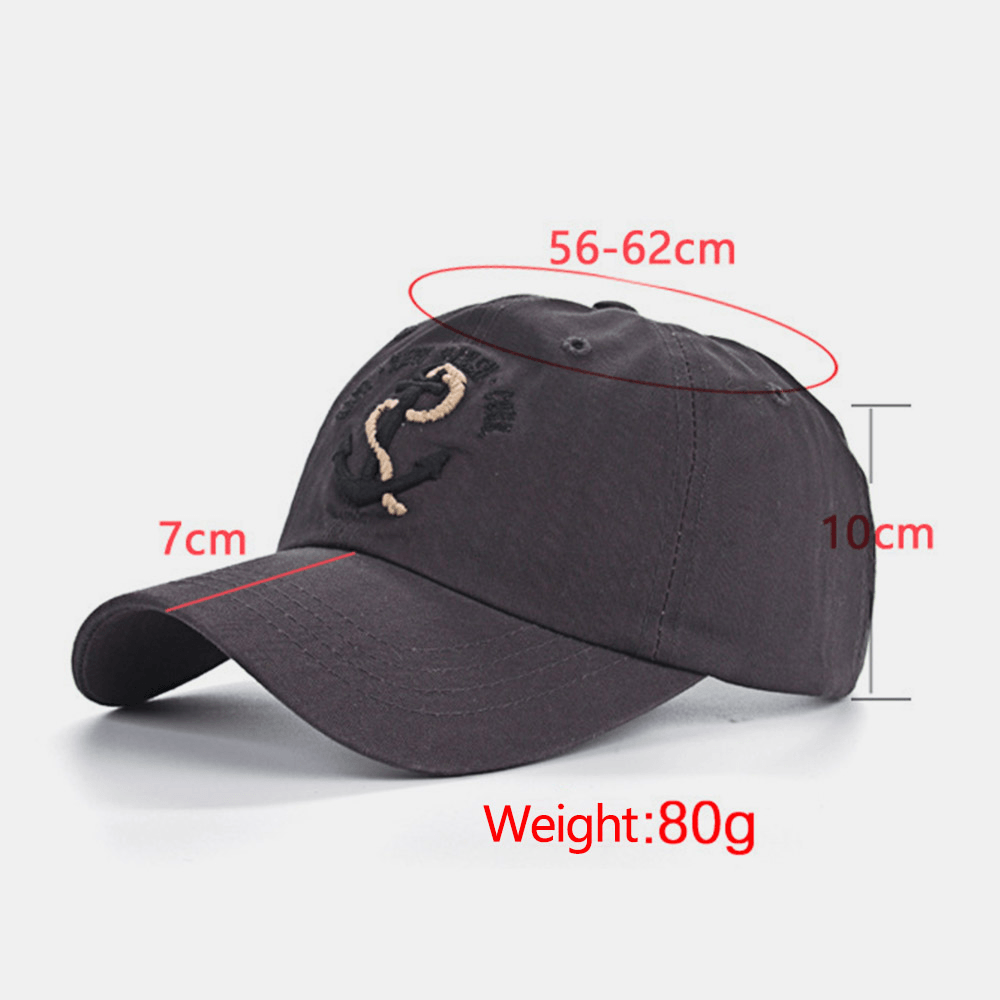 Unisex Relaxed Adjustable Cap Boat Anchor Embroidery Outdoor Ivy Cap Baseball Hats - MRSLM