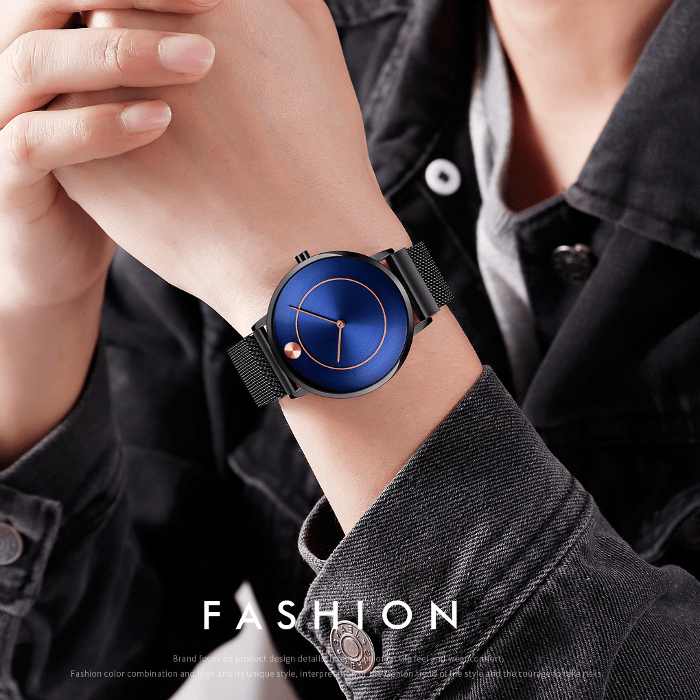 SKMEI 9197 Fashionable Ultra Thin Men Wrist Watch Business Style Waterproof Quartz Watch - MRSLM