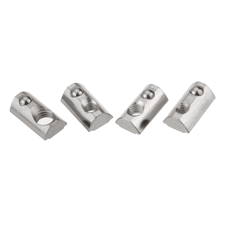 Drillpro 50Pcs 20 Series Elastic Nut round Roll T Slot Spring Nut for 20 Series Aluminum Profile - MRSLM