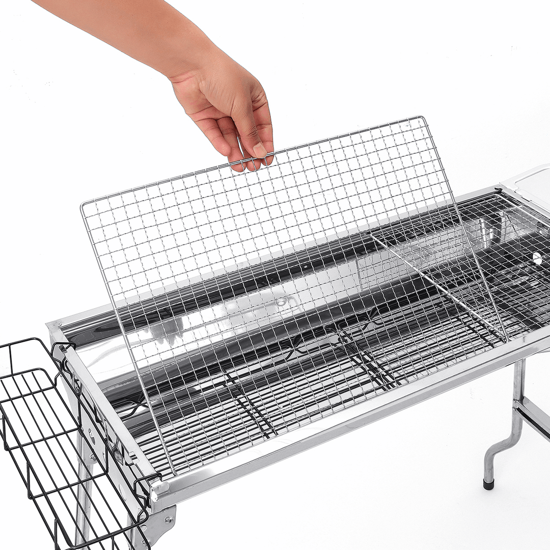 Portable Stainless Steel BBQ Grill Net Rack Grid Grate Replacement for Camping Barbecue Accessories - MRSLM