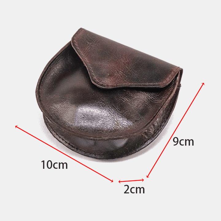 Men Solid Color Genuine Leather Hasp Wallet Retro Large Capacity Card Holder Money Clip Coin Purse - MRSLM