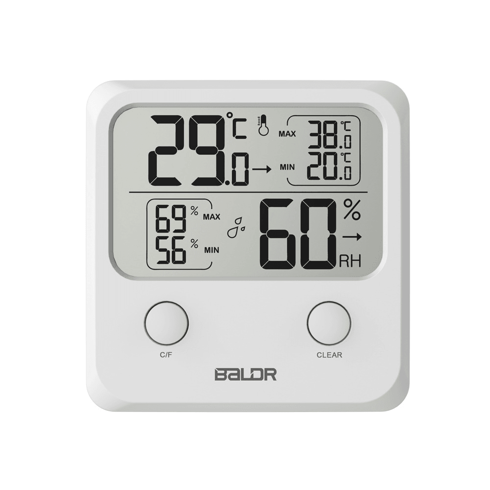 BALDR Mini Digital Thermometer Hygrometer MAX/MIN Display Temperature Humidity Meter with Backlight - MRSLM