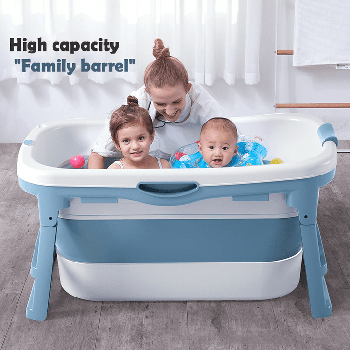 Lishu Large Folding Bathub Thicken Baby Pool Insulation with Temperature Sensitive Water Plug for Adults - MRSLM