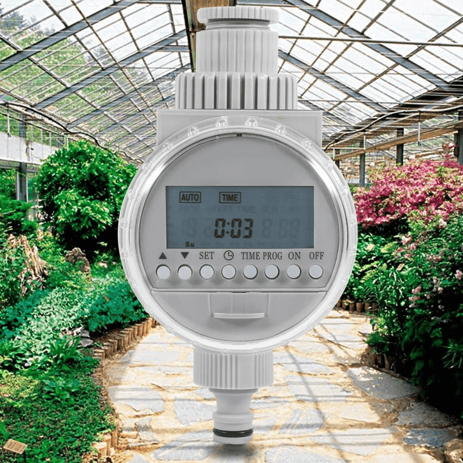 Garden Watering Timer Solar Water Timer Automatic Watering Irrigation Controller System Garden Irrigation Timer with LCD Digital - MRSLM