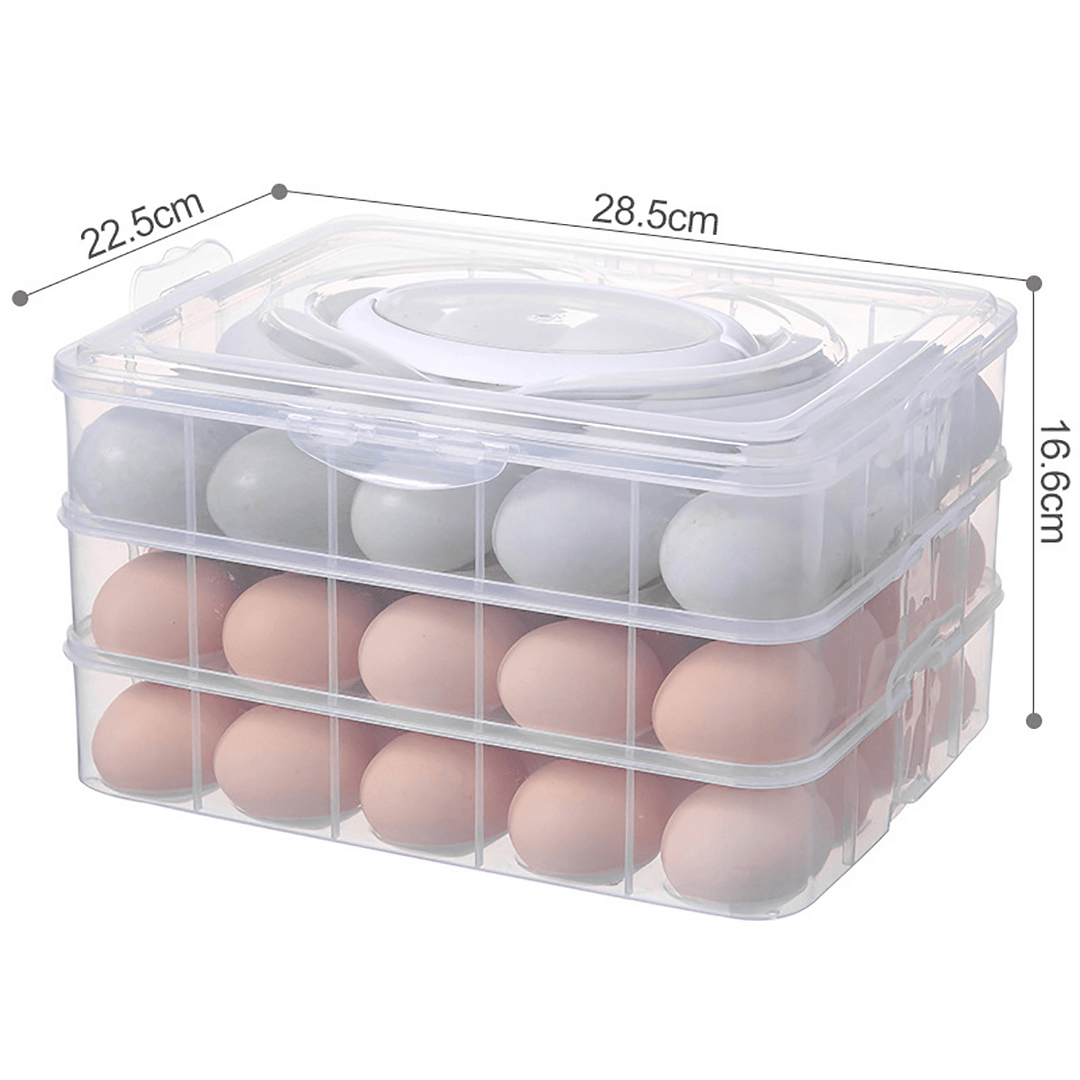2/3 Layer Portable Egg Storage Box Plastic Egg Organizer Refrigerator Egg Container Case Eggs Holder Tray - MRSLM