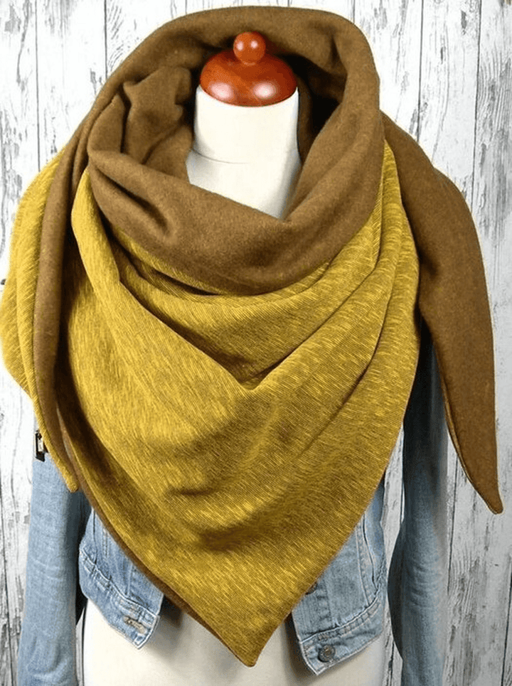 Casual Solid Color Thick Warmth Shawl Scarf Trend Ladies Scarf - MRSLM