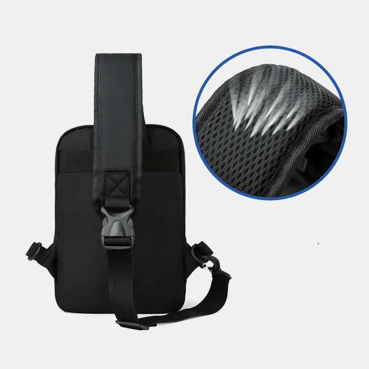 Men Nylon Large Capacity Waterproof Multi-Pocket Chest Bags Shoulder Bag Crossbody Bags - MRSLM