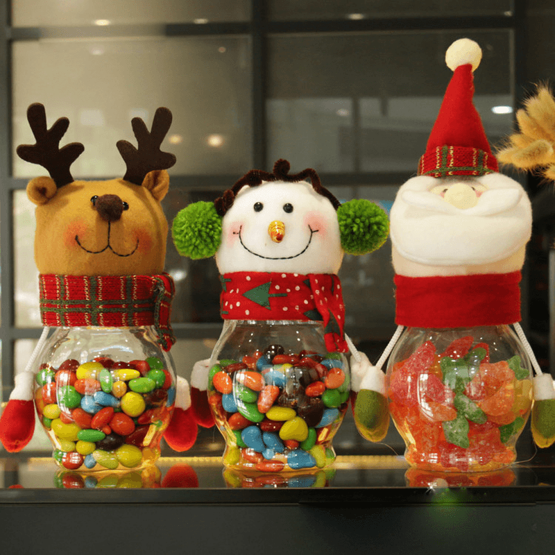 Christmas 2017 Candy Jar Santa Claus Snowman Elk Kids Christmas Gift Christmas Desktop Ornaments - MRSLM