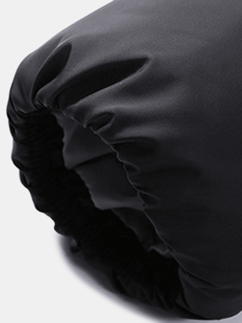 Mens Winter Thick Hooded Stitching Jacket Fashion Padded Casual Warm Zipper Pockets Coat - MRSLM