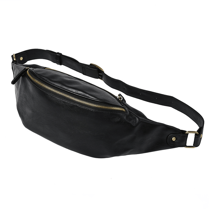 Faux Leather Shoulder Bag Vintage Chest Bag for Men - MRSLM