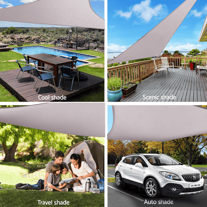 300D 160GSM Sun Shade Sail Waterproof UV Garden Patio Awning Canopy Tent Sunshade Shelter Square Rectangle - MRSLM