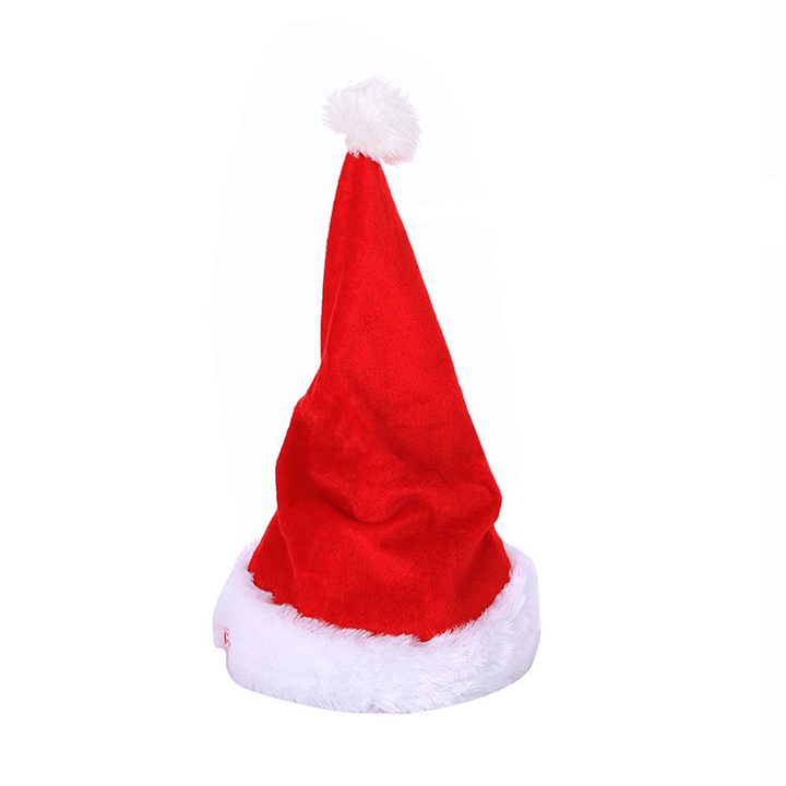 Unisex Cotton Christmas Battery Music Toy Electric Christmas Gift Santa Cap for Children - MRSLM