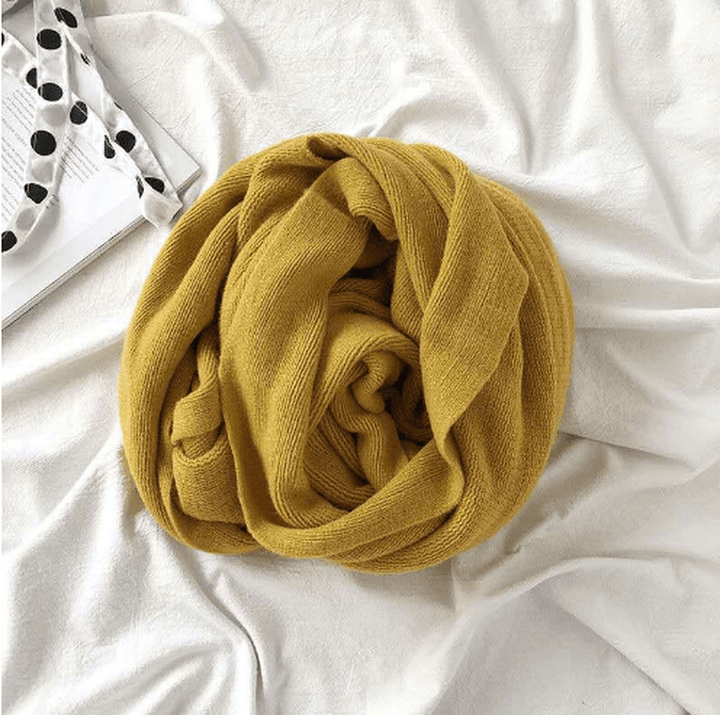 Pure Color Knitted Wool Scarf Women Autumn and Winter - MRSLM