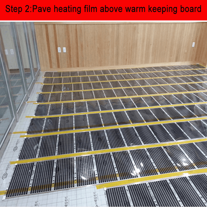 220V PTC Infrared Floor Heating Film Underfloor Heating Mat Crystal Carbon Fiber Laminate Floor Film Foil Warm Infrared Heating Foil Pad - MRSLM