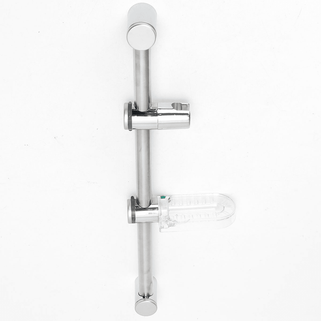 Aluminium Shower Head Riser Slide Rail Adjustable Brackets with Soap Dish - MRSLM
