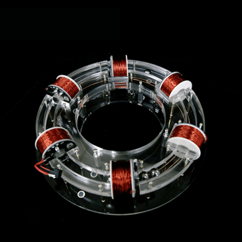 6 Coil Ring Accelerator Digital Magnetic Levitation Cyclotron High-Tech Physics Model Diy Kit Kids Toys Gift - MRSLM