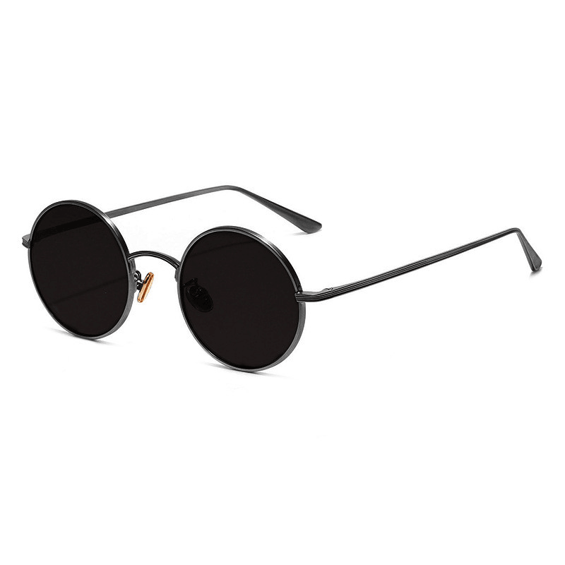Retro round Sunglasses Men'S Tide Net Red Polarized Driving Funny Classic Prince Mirror Groomsmen Glasses Women - MRSLM