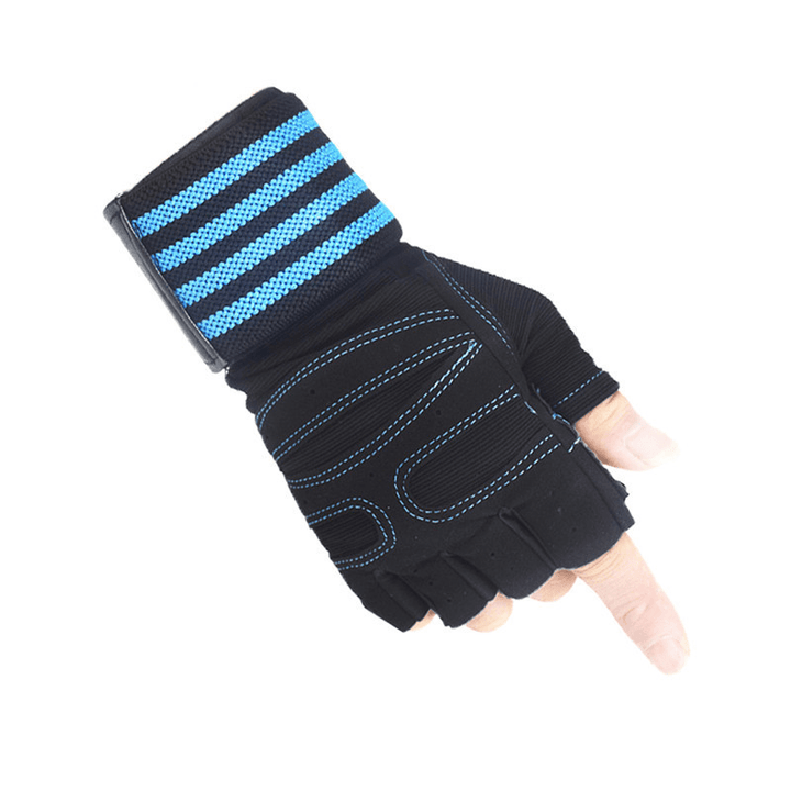 Ribbon Compression Wristband Sports Non-Slip Half-Finger Gloves - MRSLM