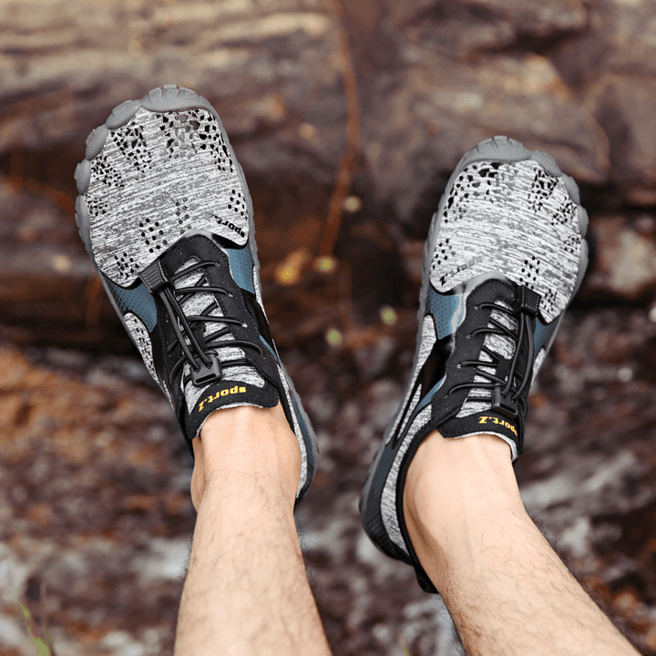 Men Elastic Cloth Outdoor Slip Resistant Hiking Walking Sneakers - MRSLM