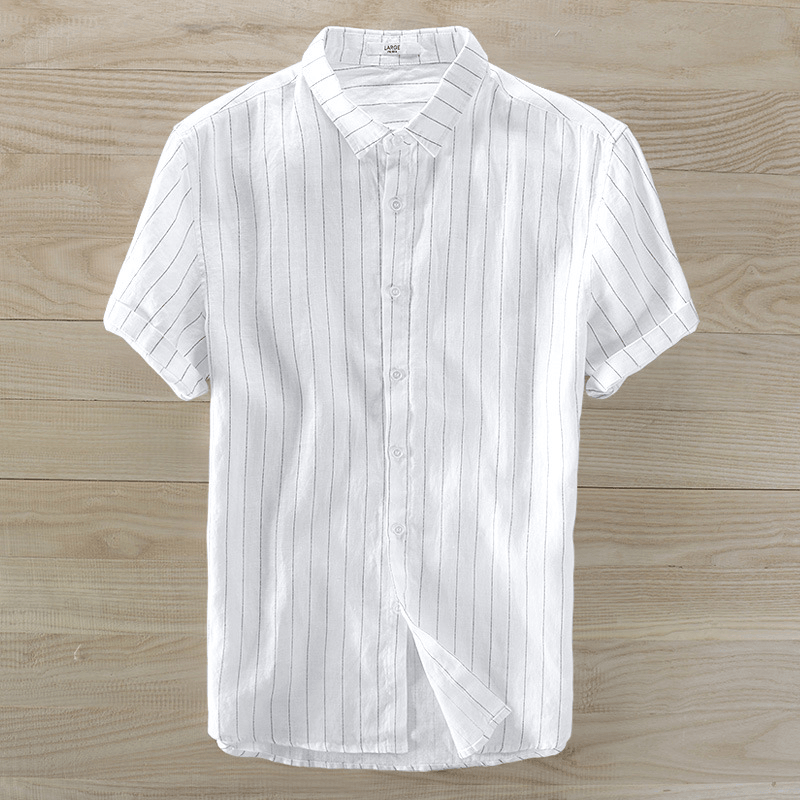 Men'S Striped Short Sleeve Shirt - MRSLM