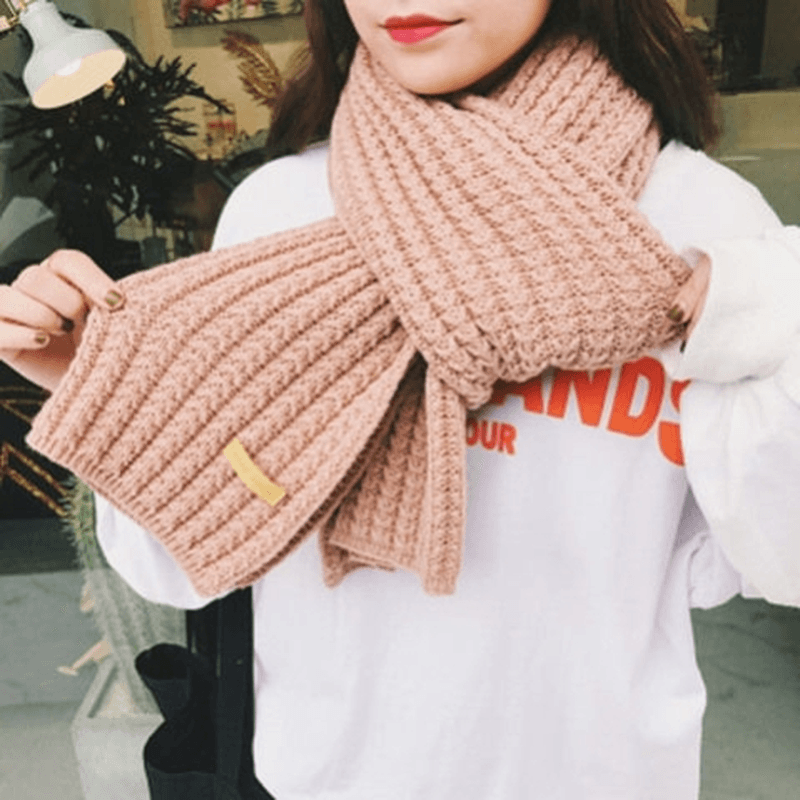 Scarf Women'S Winter Woolen Knitting Thickening to Keep Warm - MRSLM