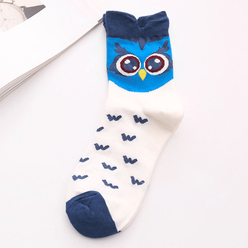 New Style Owl Socks Three-Dimensional Cartoon Socks Cotton Mid-Tube Women Socks - MRSLM