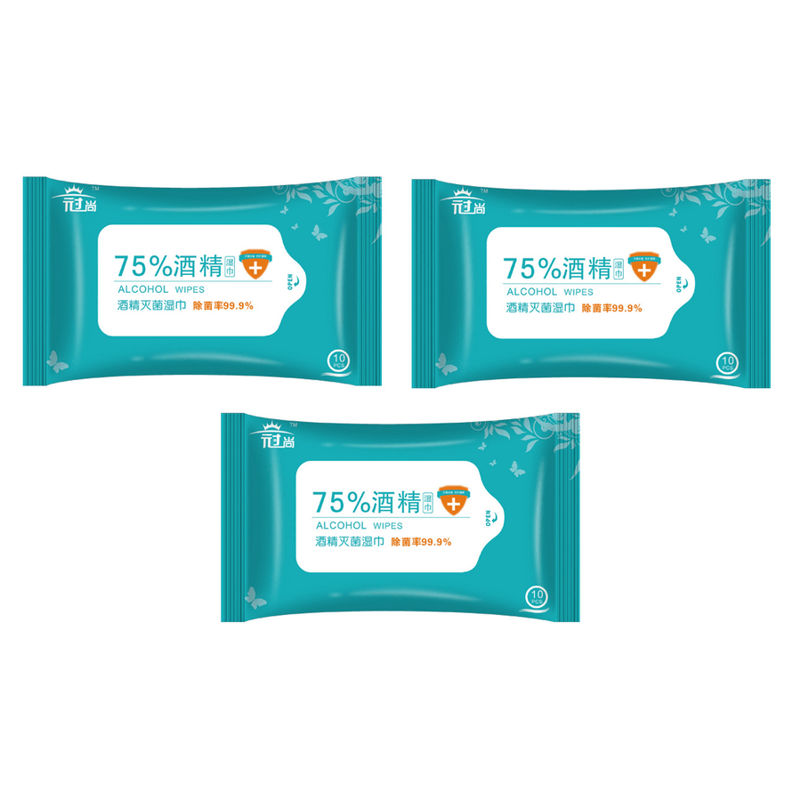 SHANGTAITAI 3 Packs of 10 Pcs 75% Medical Alcohol Wipes 99.9% Antibacterial Disinfection Cleaning Wet Wipes Disposable Wipes for Cleaning and Sterilization in Office Home School Swab - MRSLM