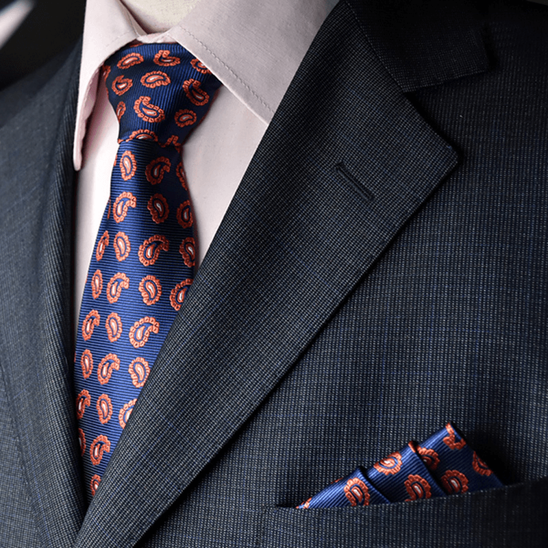 Men Tie and Pocket Towel Suit Business Formal Jacquard Ties - MRSLM