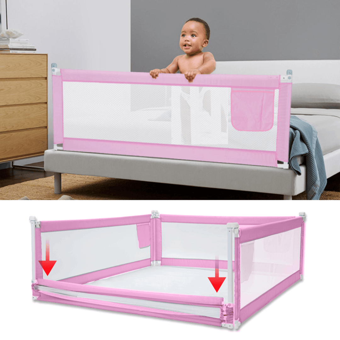 5-Level Adjustable Height Baby Bed Rail Fence Guardrail Infant Toddler Safety Gate Children Protective Gears - MRSLM