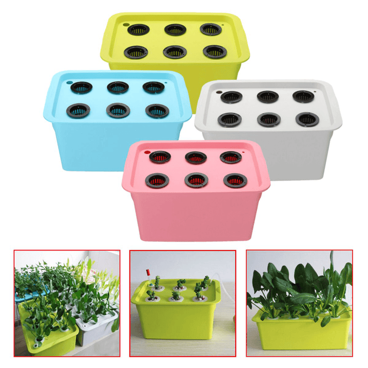 220V 6 Holes Hydroponic System Kit Soilless Cultivation Indoor Water for Home Planting Grow Box - MRSLM