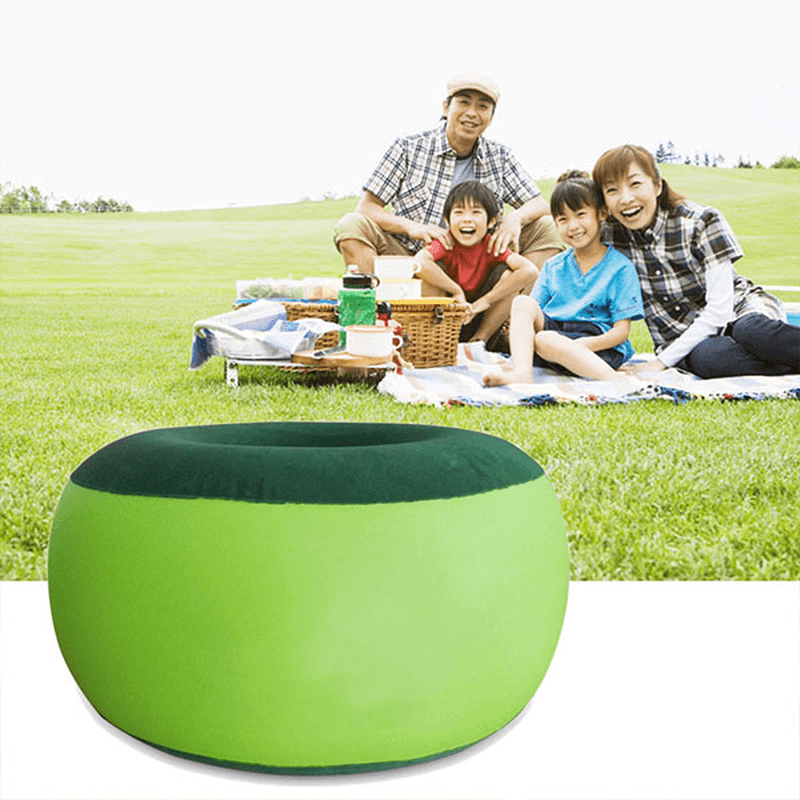 Portable Inflatable Chair Outdoor Plush Pneumatic Stool Bean Bag round Shape Home Furniture - MRSLM