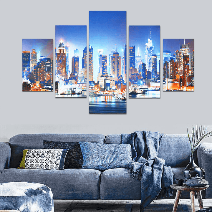 5 Panel New York City Framework Canvas Paintings for Bedroom Living Room Prints - MRSLM