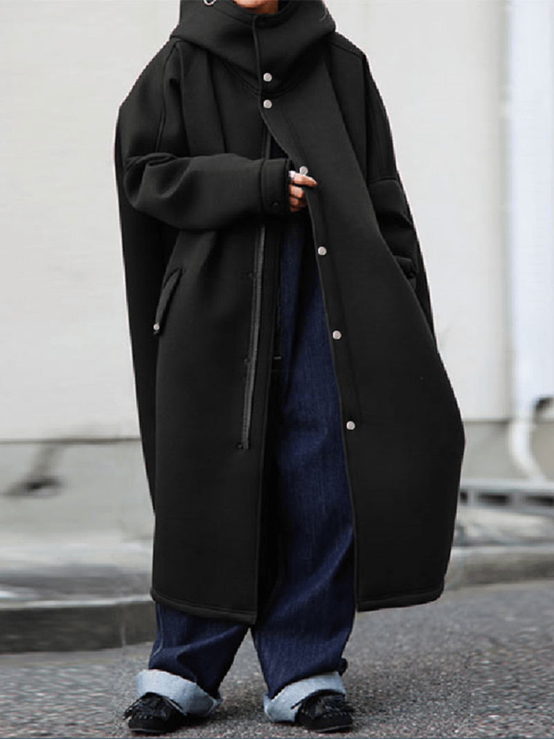 Women Thick Turtleneck Long Sleeve Zipper Mid-Calf Length Coats with Pocket - MRSLM
