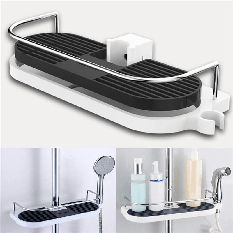 Bath Towel Tray Home Single Tier Shampoo Shower Head Holder Bathroom Shelf Shower Storage Rack Holder - MRSLM
