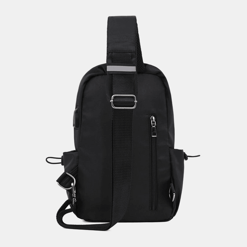 Men Oxford Large Capacity Chest Bag Multi-Pockets Crossbody Bag Shoulder Bag - MRSLM