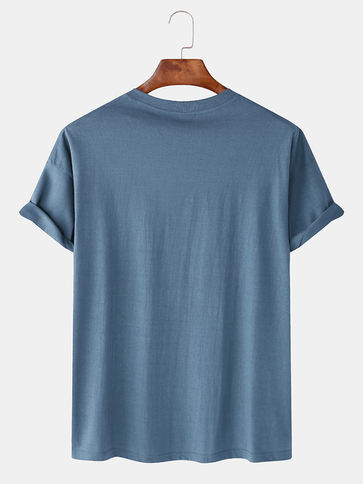 Mens New Short Sleeved Loose round Neck Printed T-Shirts - MRSLM