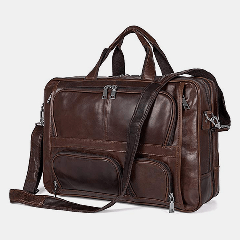 Men Multifunction Multi-Pocket Waterproof 15.6 Inch Laptop Bag Briefcase Business Handbag Crossbody Bag Teacher Bag - MRSLM