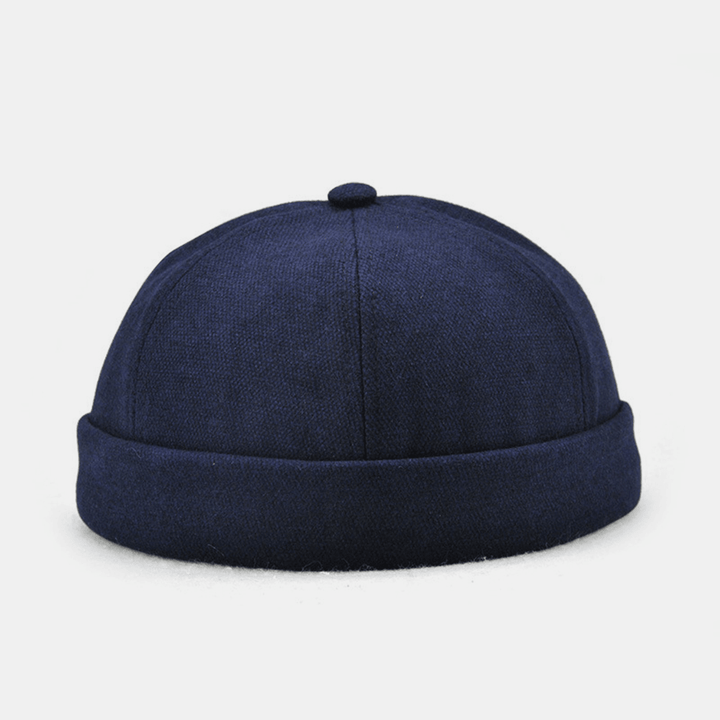 Men Women Solid Color Section Hat Hip Hop Hat Sailor Cap Cotton Brimless Hats - MRSLM