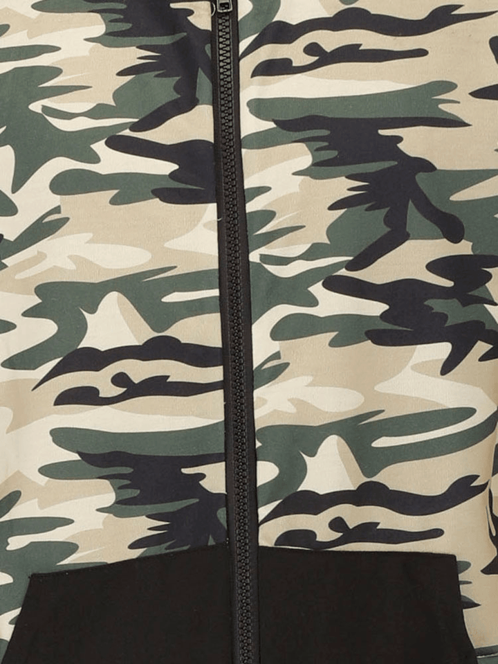 Mens Camouflage Printed Short Sleeve Bodysuit Sleepwear - MRSLM
