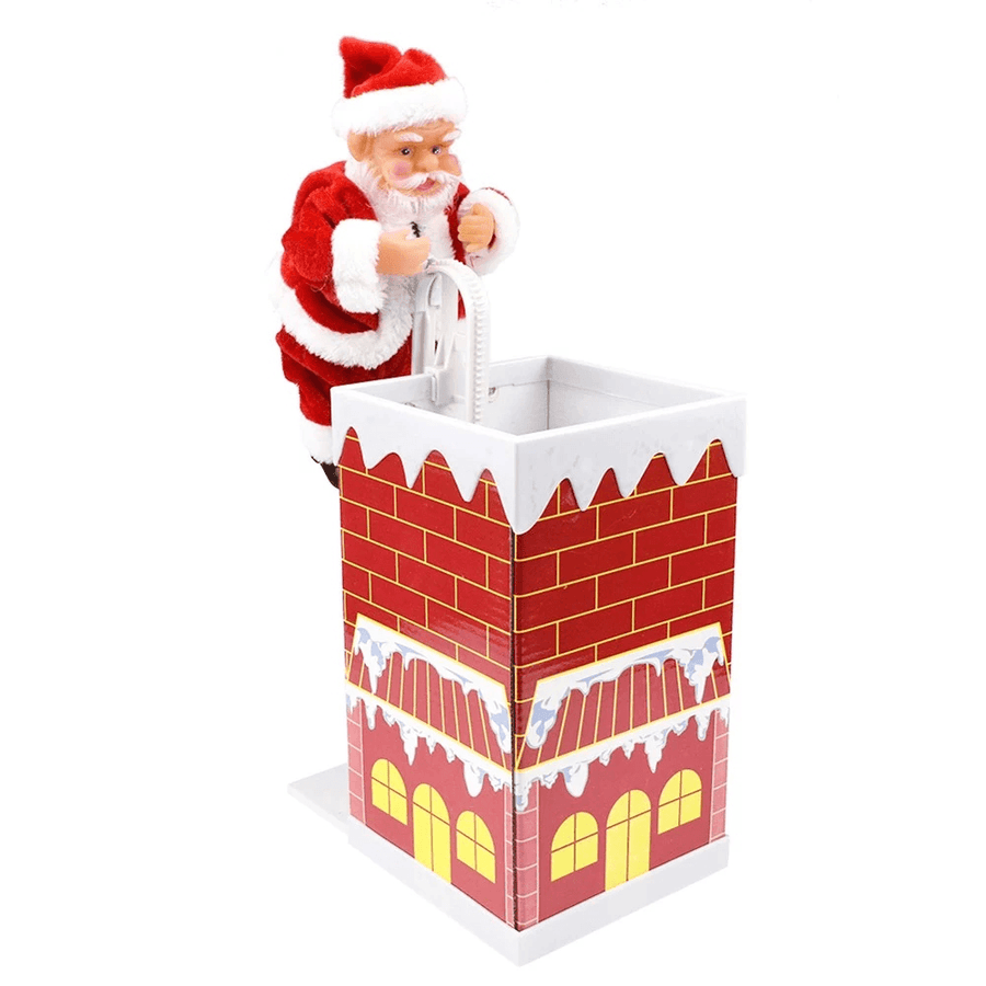 2020 Christmas Electric Climbing Santa Claus Chimney Sing Christmas Songs for Christmas Decorations Gifts Xmas Supplies - MRSLM