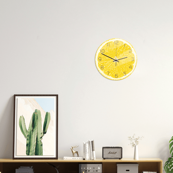 CC094 Creative Lemon Wall Clock Mute Wall Clock Quartz Wall Clock for Home Office Decorations - MRSLM