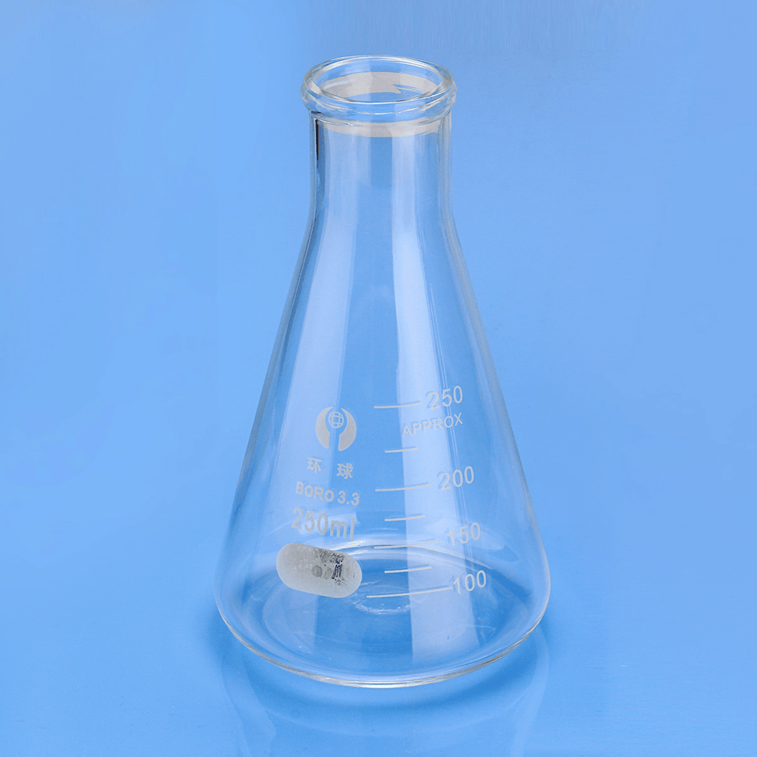 250Ml Lab Glass Erlenmeyer Conical Flask Bottle W/ Rim Borosilicate Laboratory Glassware - MRSLM