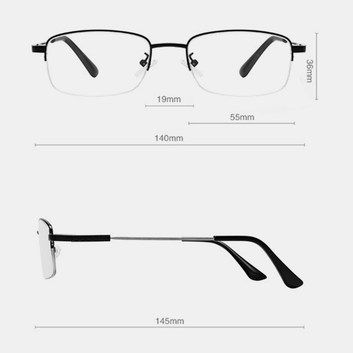 Unisex Folding Half Frame Anti-Blue Light Dual-Use Intelligent Zoom Multi-Focus Color Changing Reading Glasses Presbyopic Glasses - MRSLM