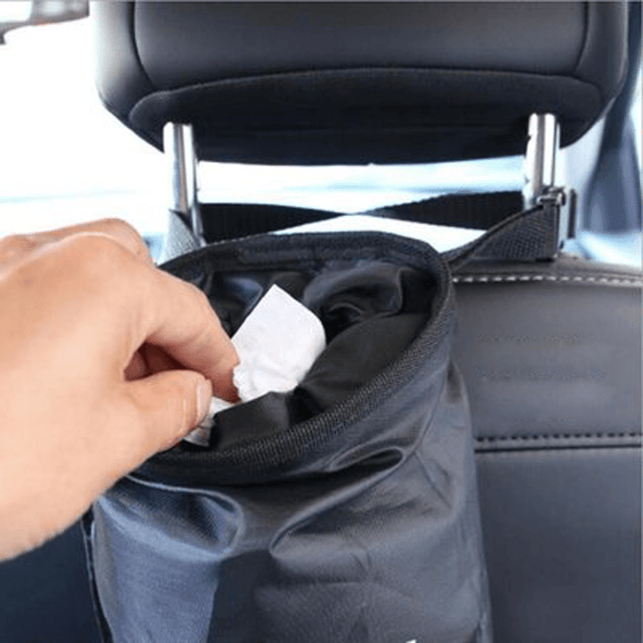 Car Seat Back Trash Holder Litter Hanging Bag Garbage Storage Rubbish Container Adjustable Oxford Cloth Car Waste Bins Cleaning Tools - MRSLM