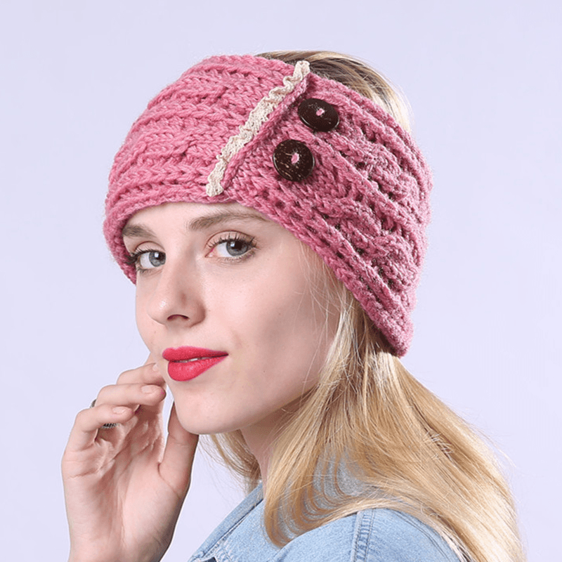 Women Winter Earmuffs Ponytail Knit Beanie Caps - MRSLM